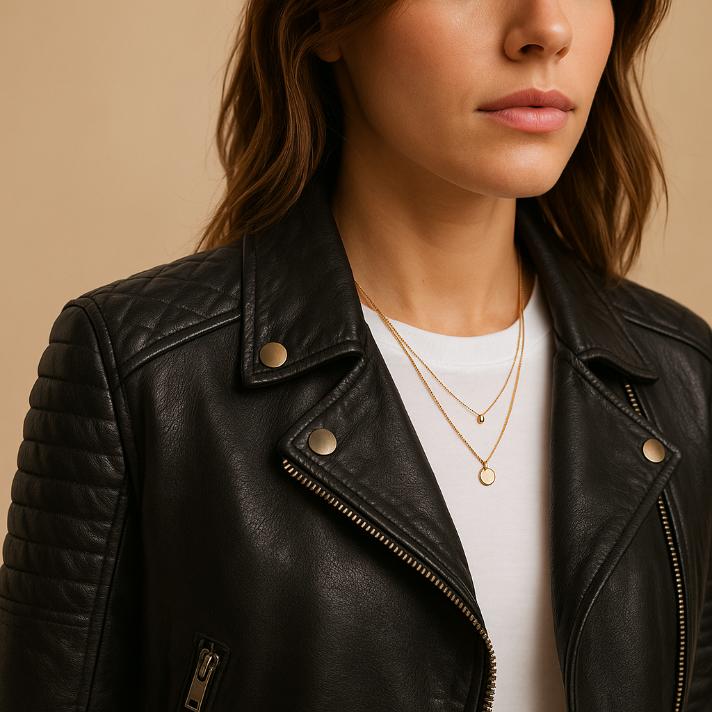 Women’s black fitted jacket with tailored slim fit and classic collar, ideal for casual and elegant year-round outfits.