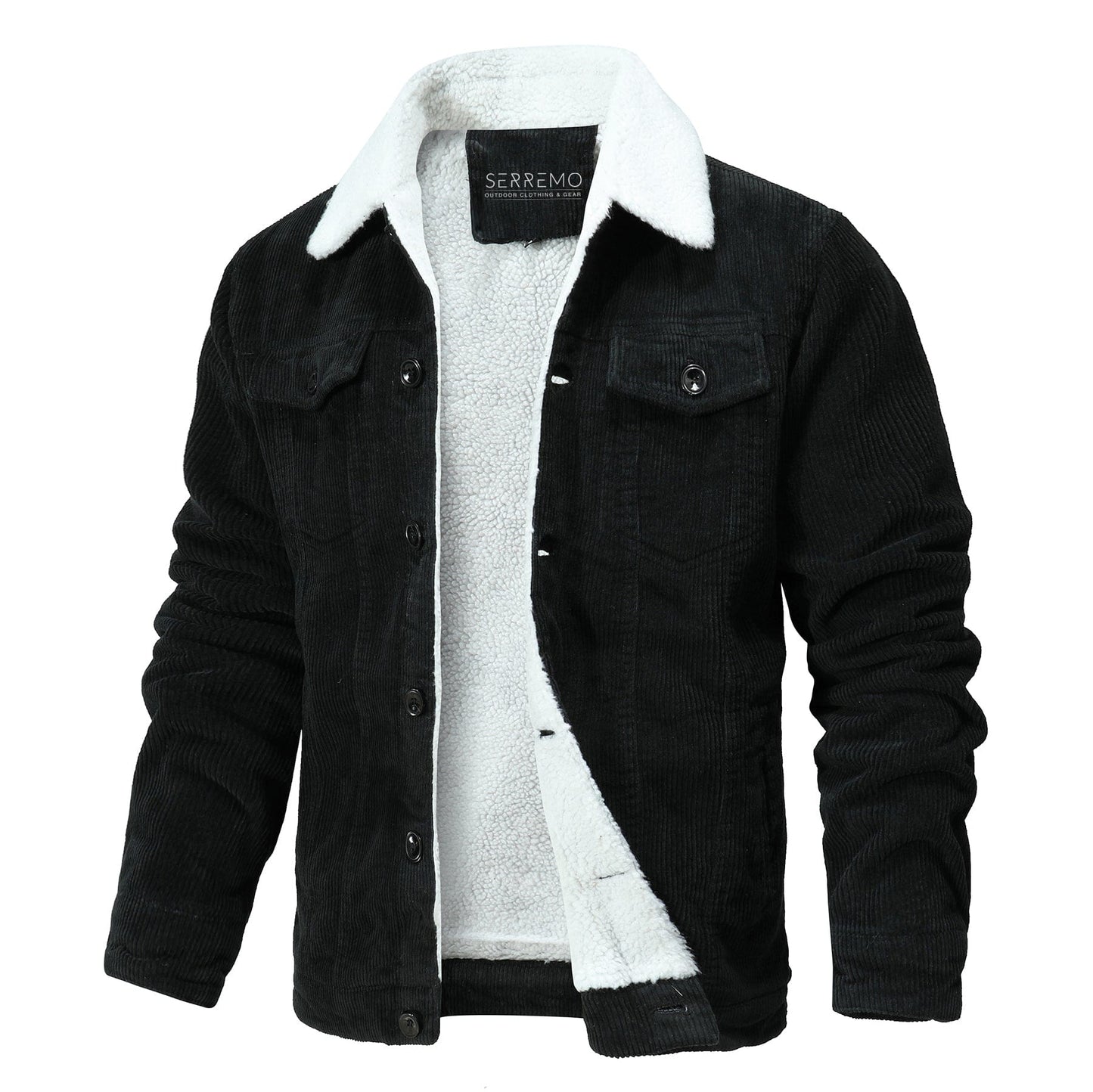 Classic Fit Collar Button Fleece Jacket - EasyApparels