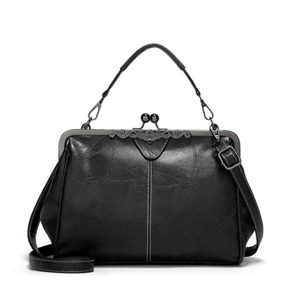Classic Buckle Leather Shoulder Bag