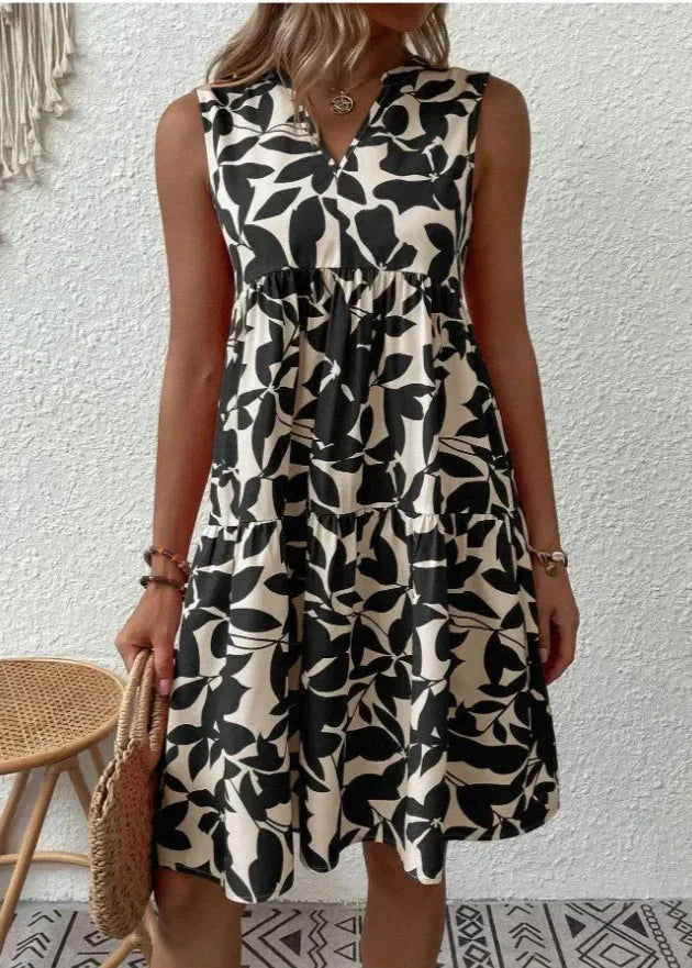 Chic Womens V Neck Sundress