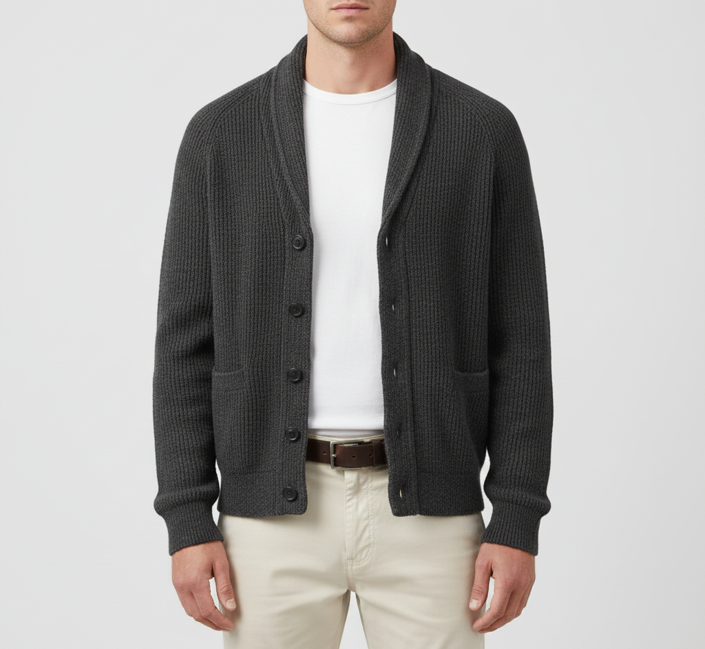 Warm Men's Wool Cardigan - EasyApparels