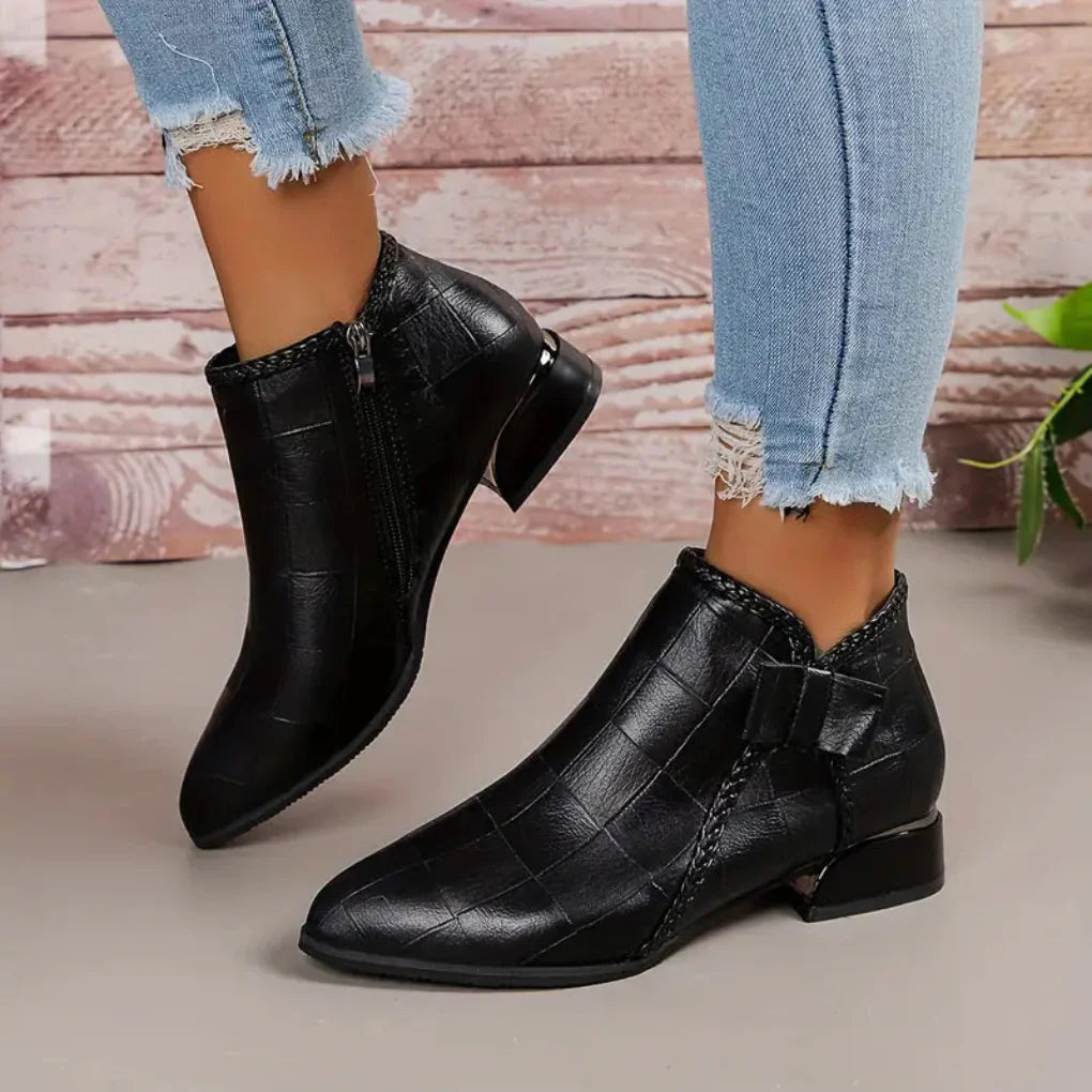 Classic Short Block Heel Boots - Vossary