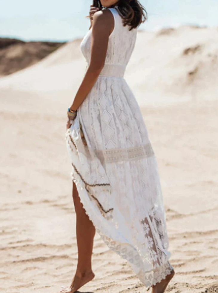 Boho Summer Dress - Esmee-Beige-S-Nora Luxe