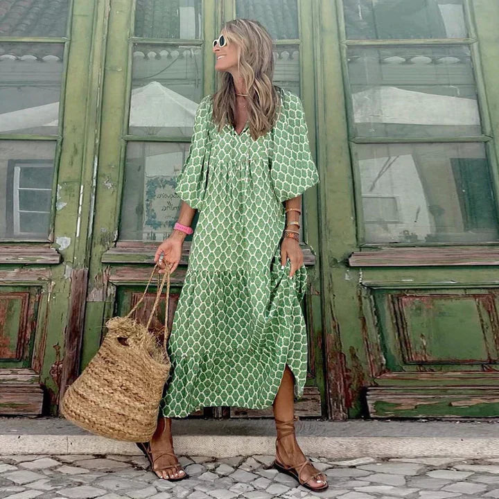 Relaxed Fit Floral Beach Dress for Women - Pexav