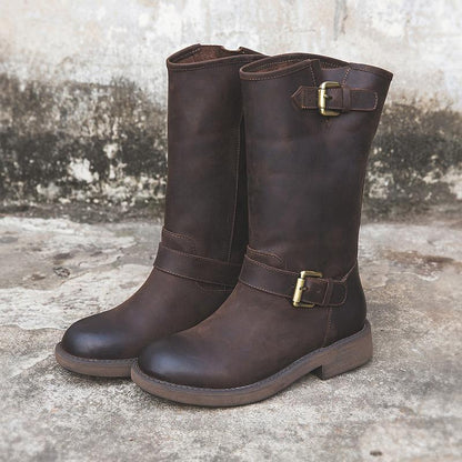 Stylish Buckle Boots - Classic Design, Easy Wear
