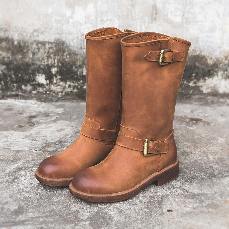 Stylish Buckle Boots - Classic Design, Easy Wear - Vossary