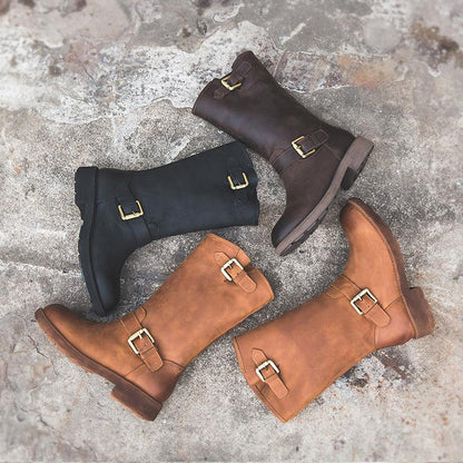 Stylish Buckle Boots - Classic Design, Easy Wear