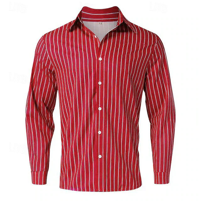 Classic Casual Striped Dress Shirt