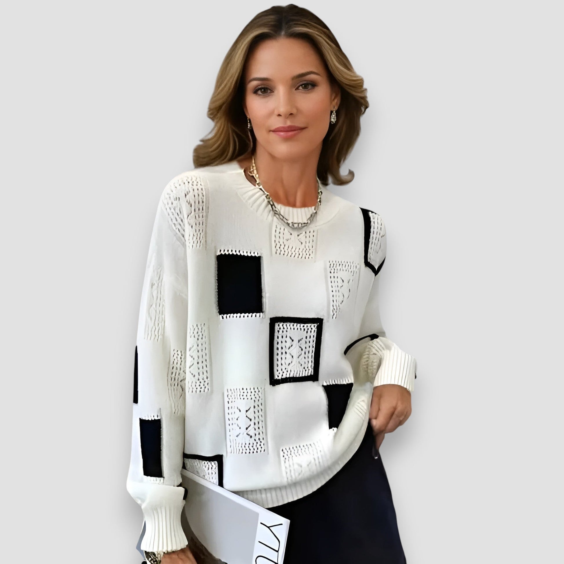 Classic Square Knit Sweater - Vossary