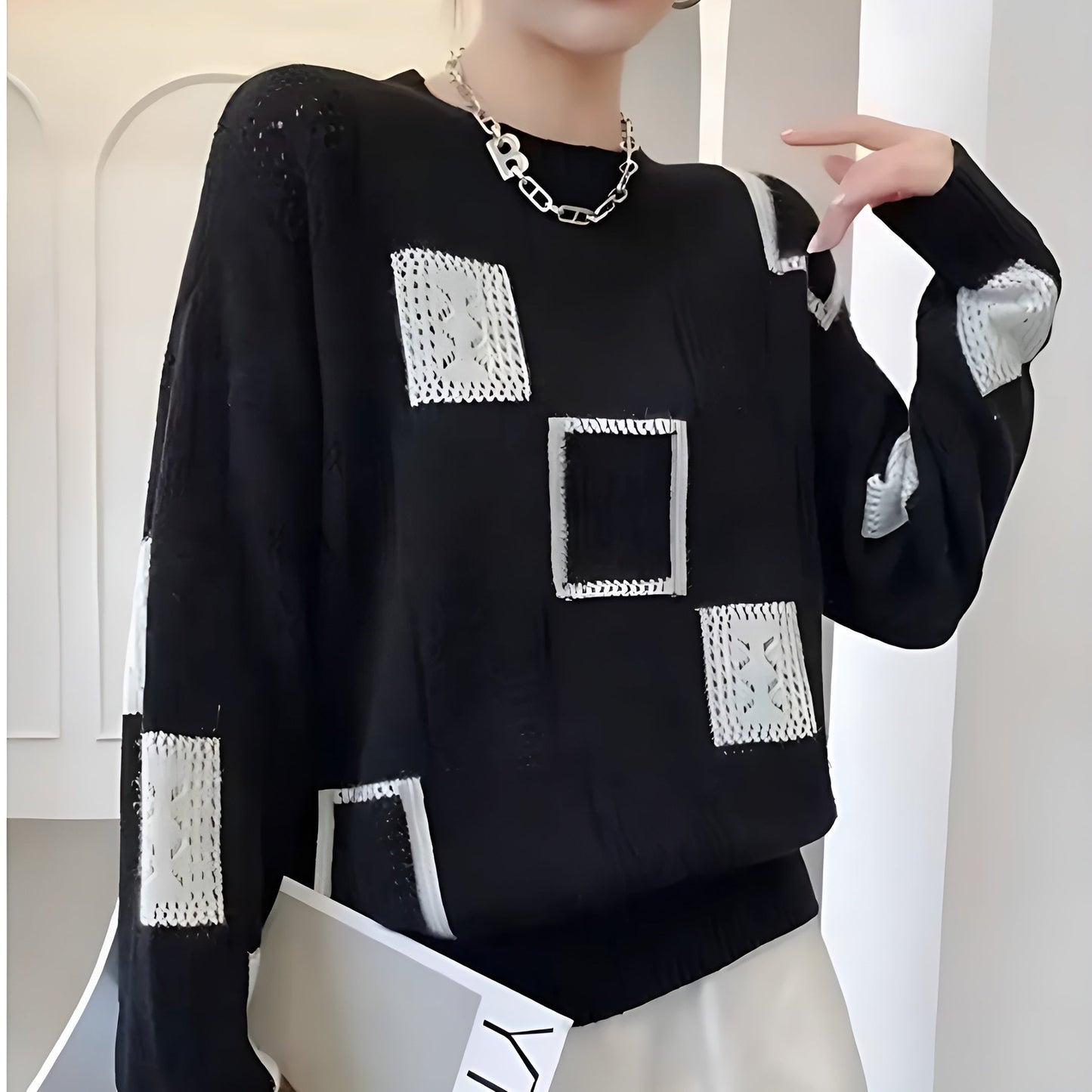 Classic Square Knit Sweater