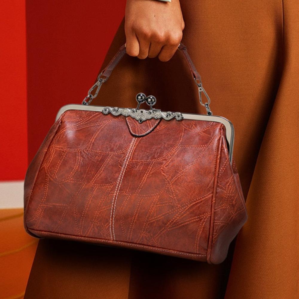 Classic Buckle Leather Shoulder Bag