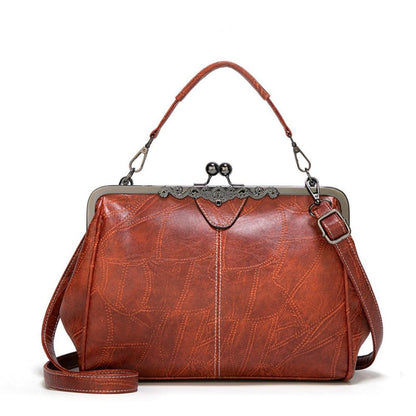 Classic Buckle Leather Shoulder Bag