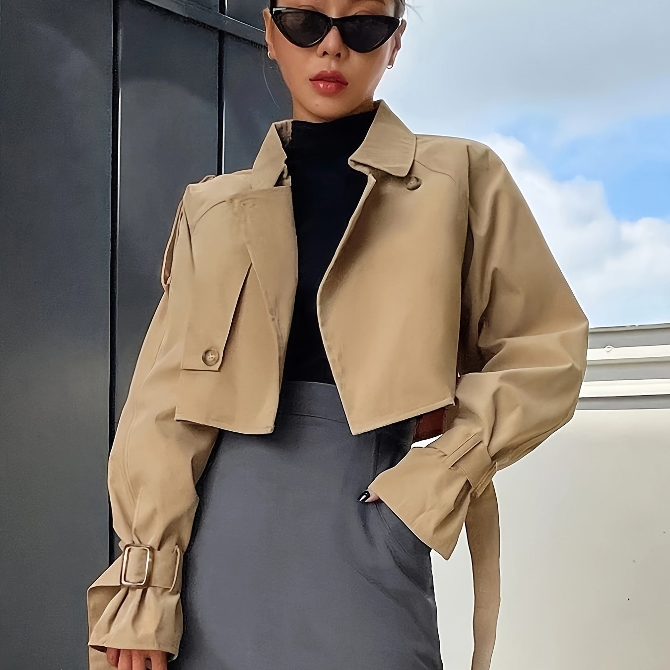Chic Women's Short Trench Coat - EasyApparels