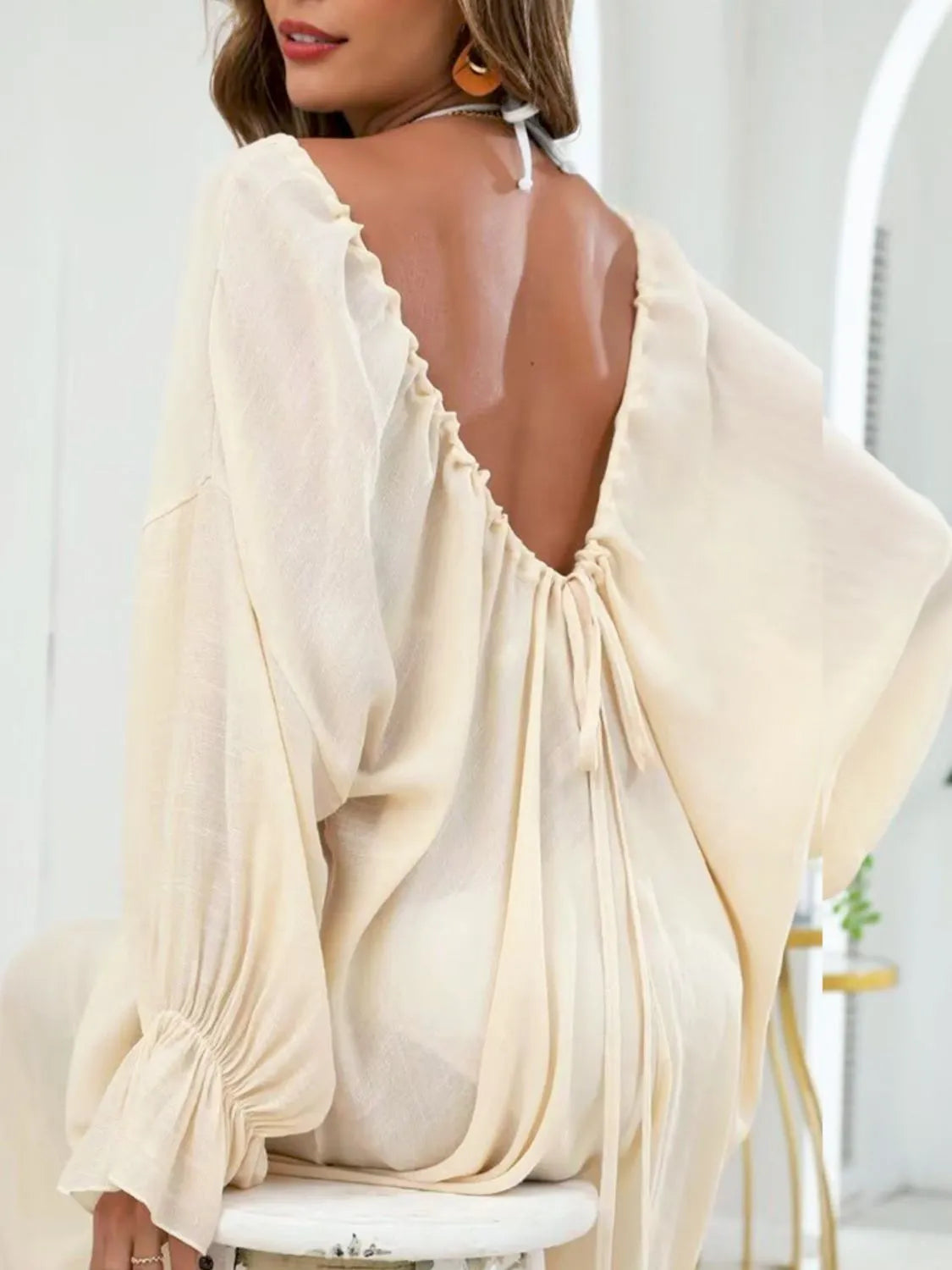Loose Fit Open Back Summer Cover Up - EasyApparels