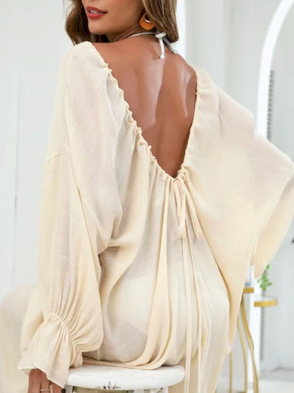 Loose Fit Open Back Summer Cover Up - EasyApparels