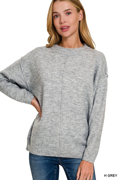 Casual Mix Crew Neck Pullover Sweater