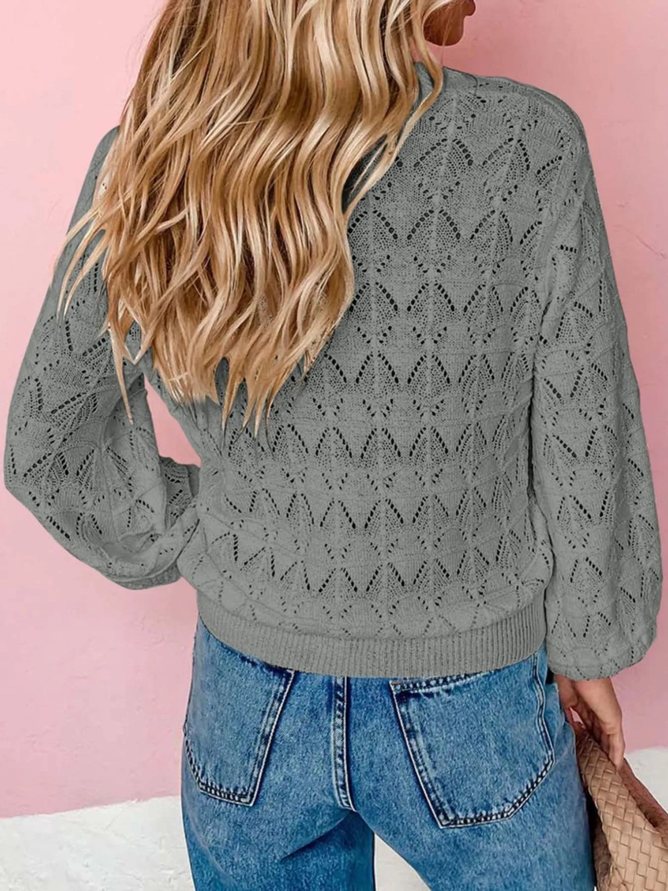 Lace Detail Crew Neck Sweater