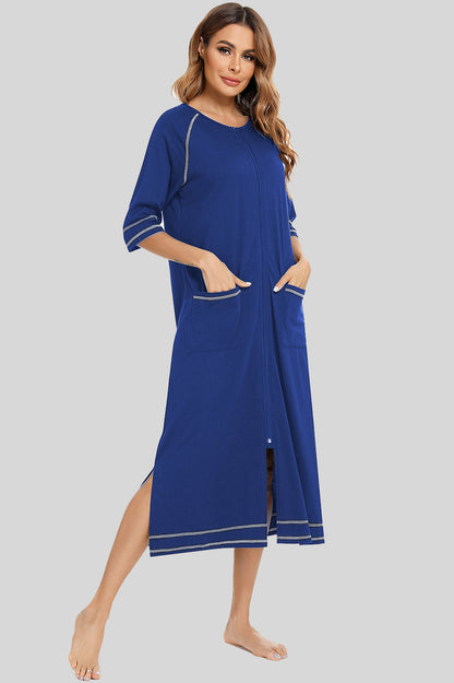 Comfy Pocket Nightgown with Round Neckline