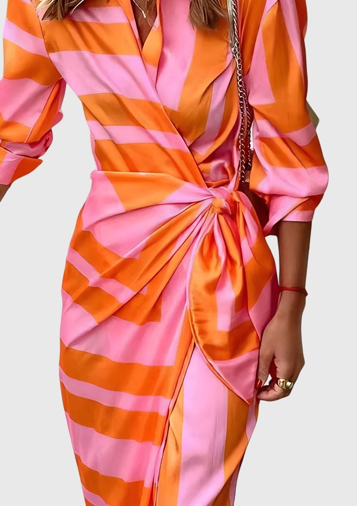 Chic Floral Wrap Around Dress