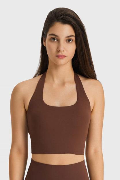 Comfortable Padded Halter Neck Sports Bra