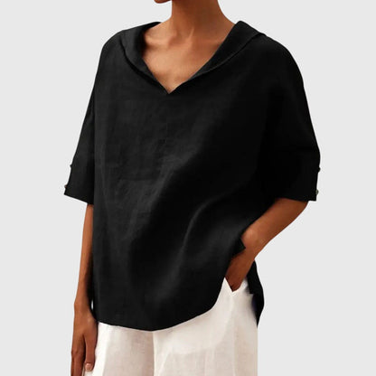 Women's Classic Black Top Blouse - Vossary