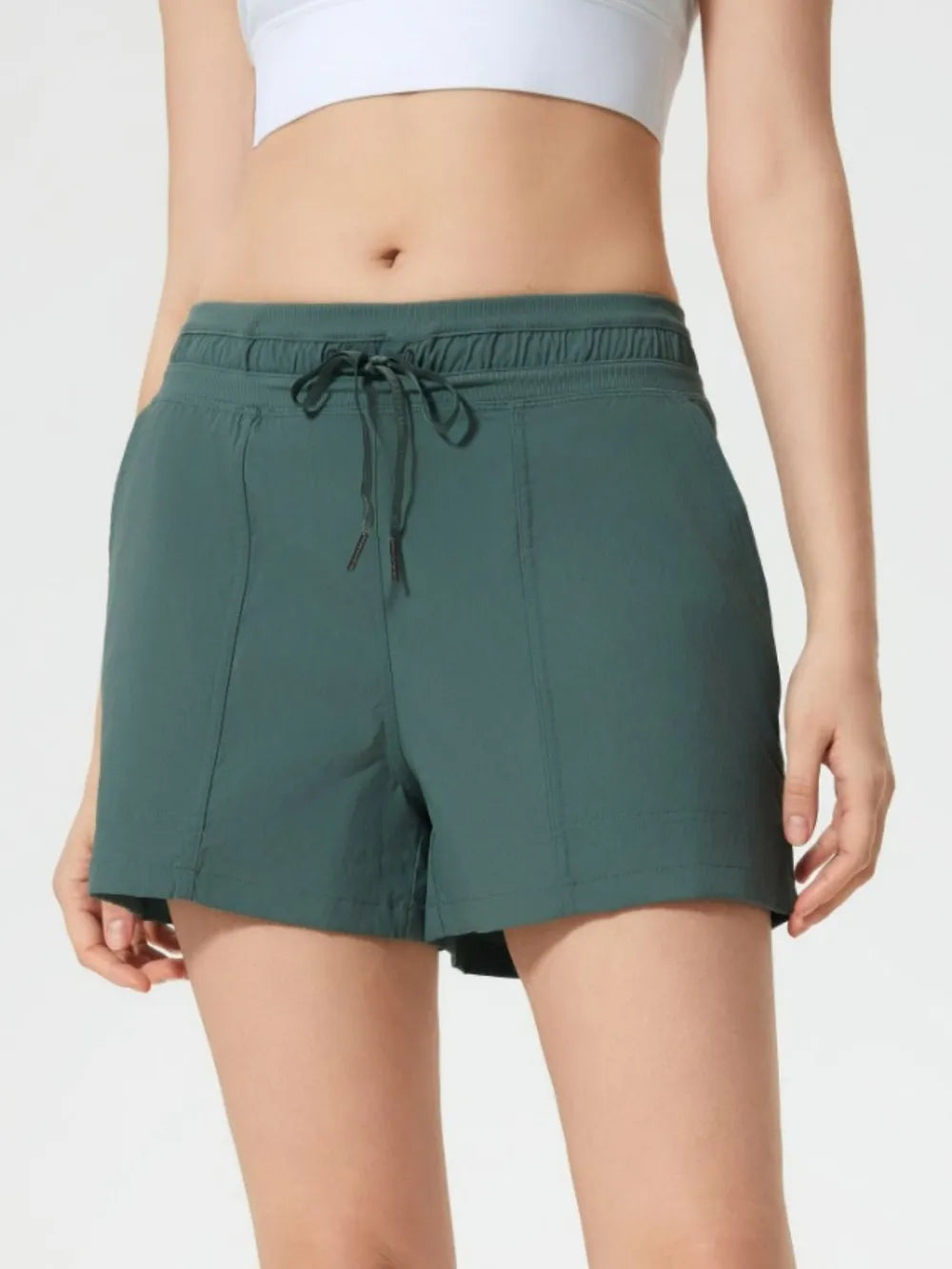 Athletic Drawstring Running Shorts with Pockets