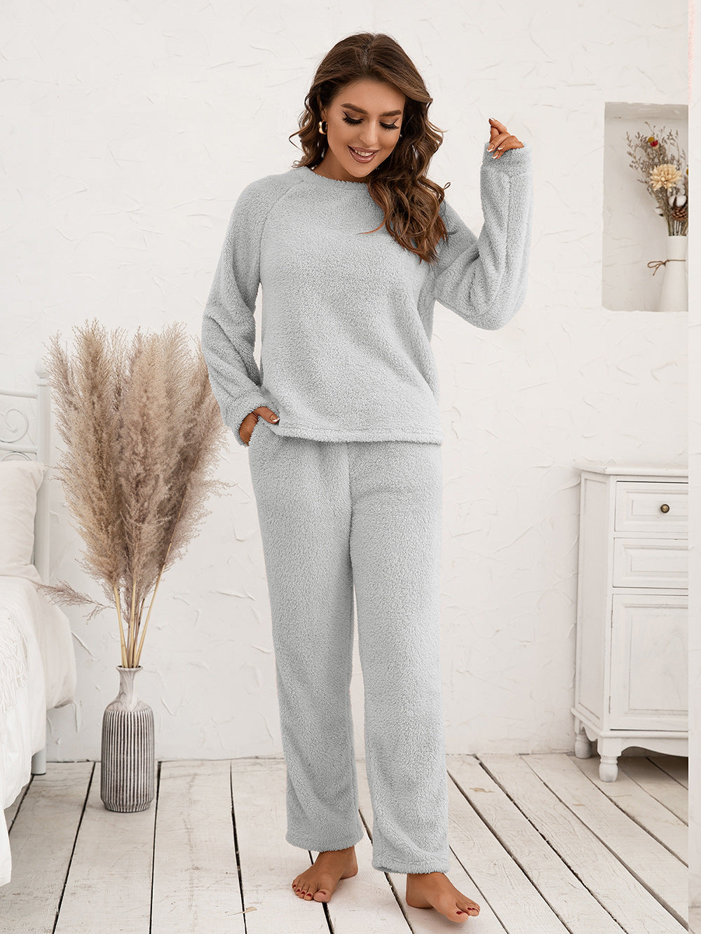 Cozy Plush Long Sleeve Loungewear Set
