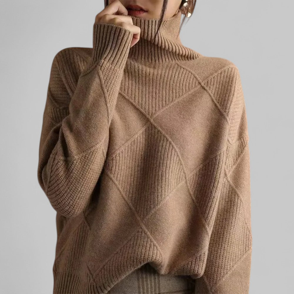 Ladies' Colorful Winter Knit Turtleneck Sweater