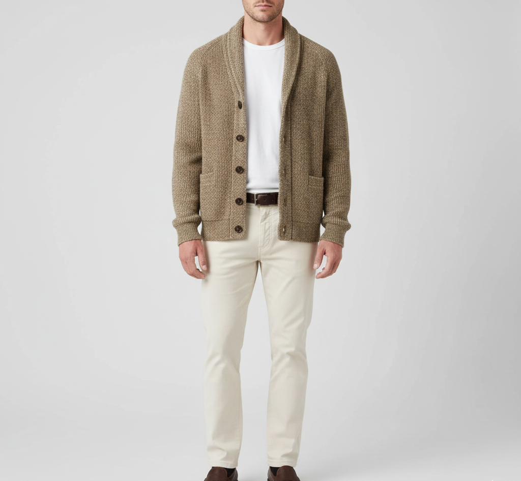Warm Men's Wool Cardigan