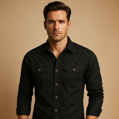 Relaxed Fit Utility Shirt with Pockets