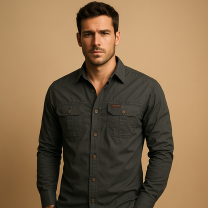 Relaxed Fit Utility Shirt with Pockets