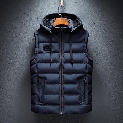 Relaxed Fit Hoodie Vest - EasyApparels