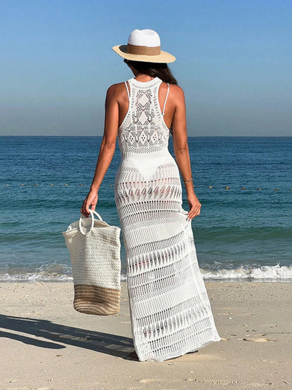 Boho Chic Open Front Beach Maxi Dress