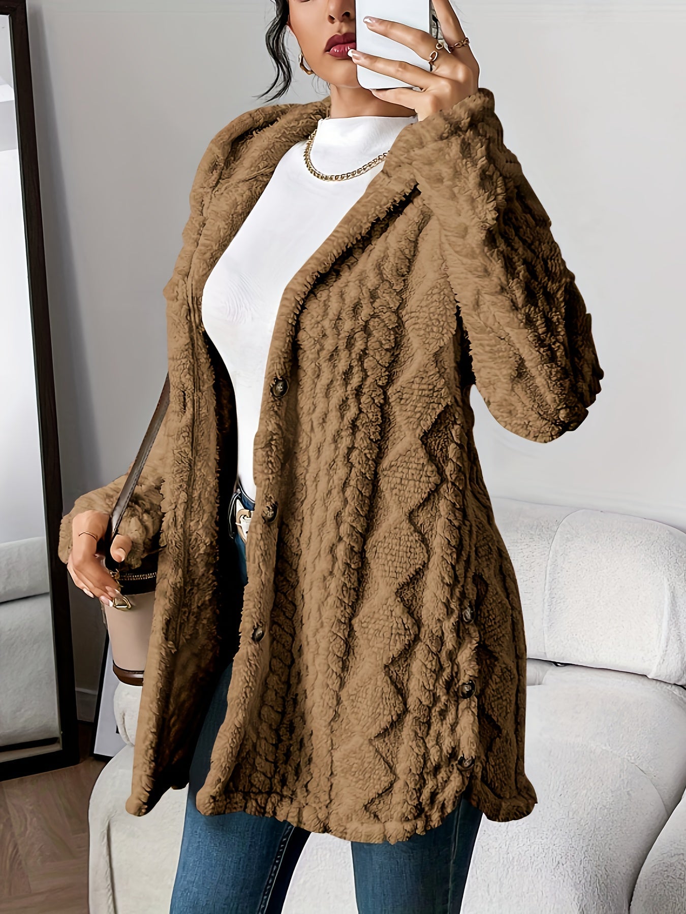 Soft Cozy Hooded Cardigan Sweater