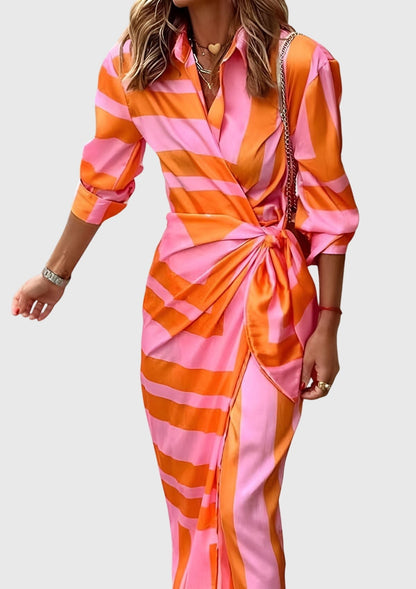 Chic Floral Wrap Around Dress
