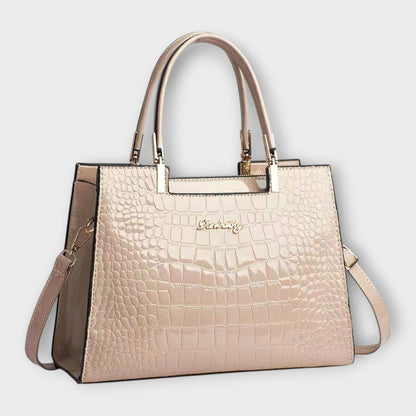 Shiny Alligator Print Tote Bag