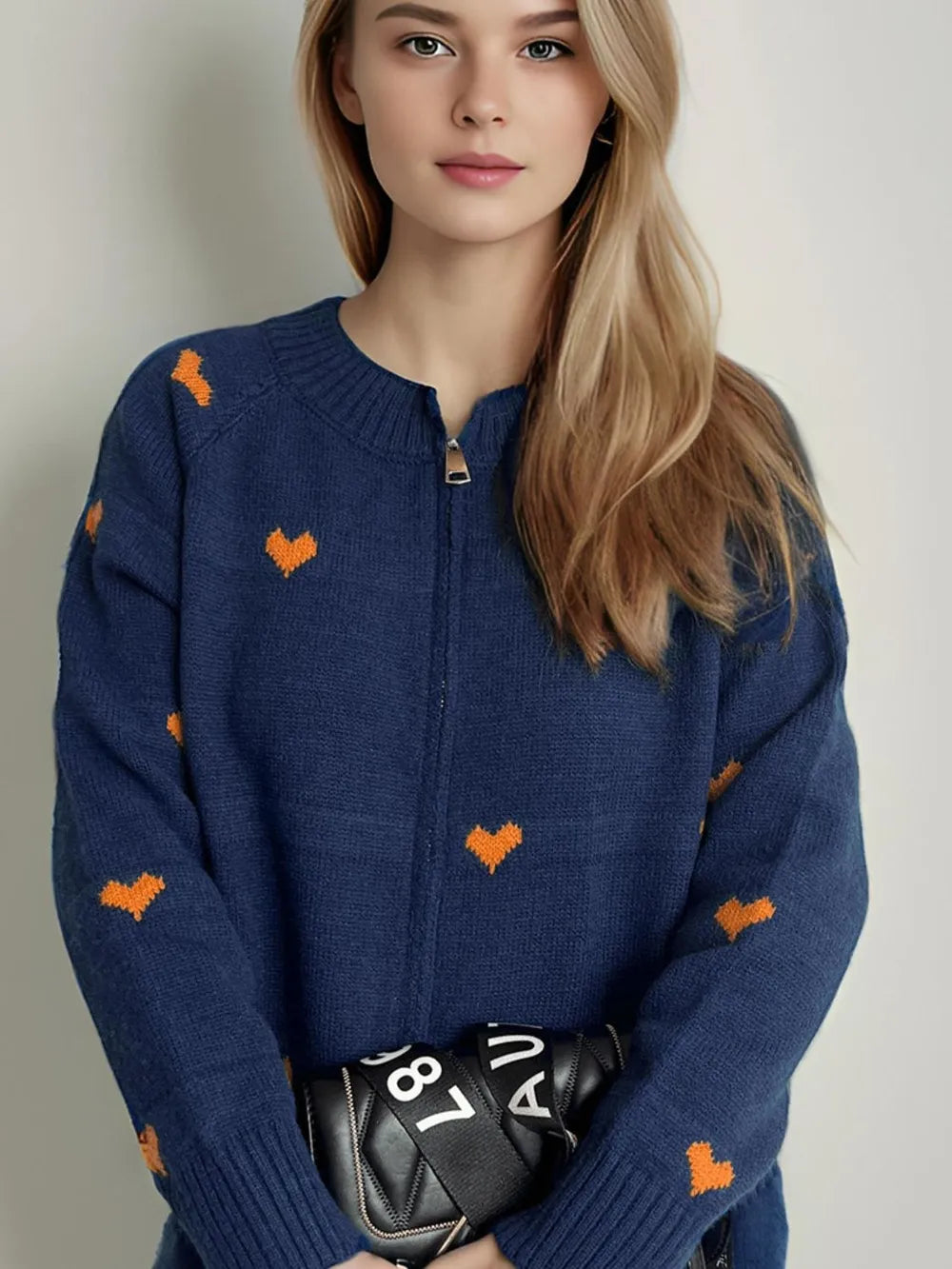 Cozy Crew Neck Zipper Sweater - EasyApparels