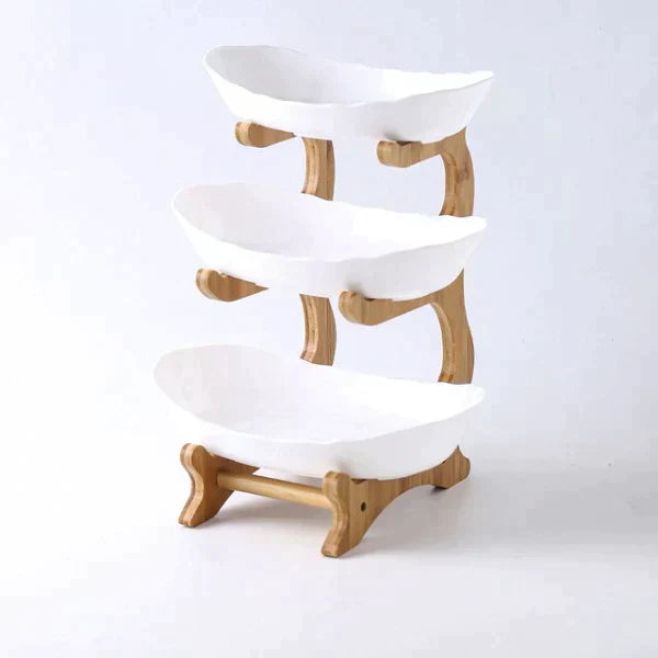 3 Tier Wooden Fruit Serving Tray