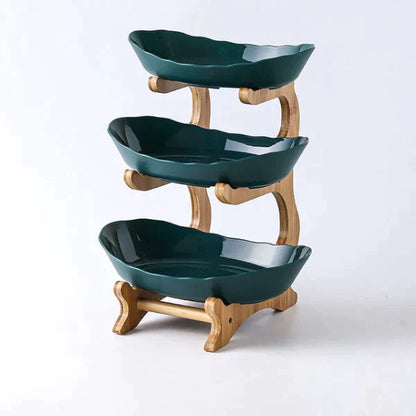 3 Tier Wooden Fruit Serving Tray
