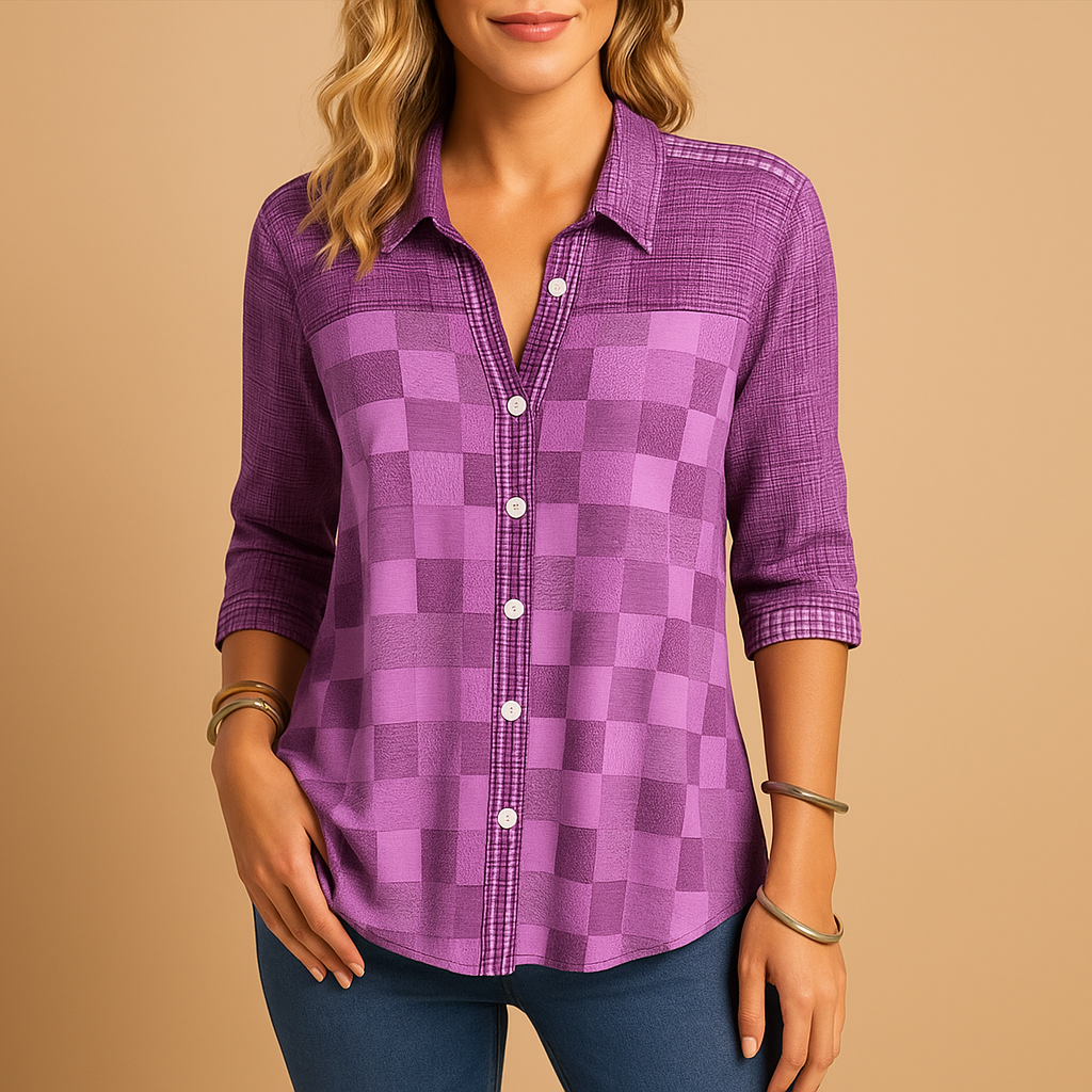 Classic Patterned Women's Blouse - Vossary