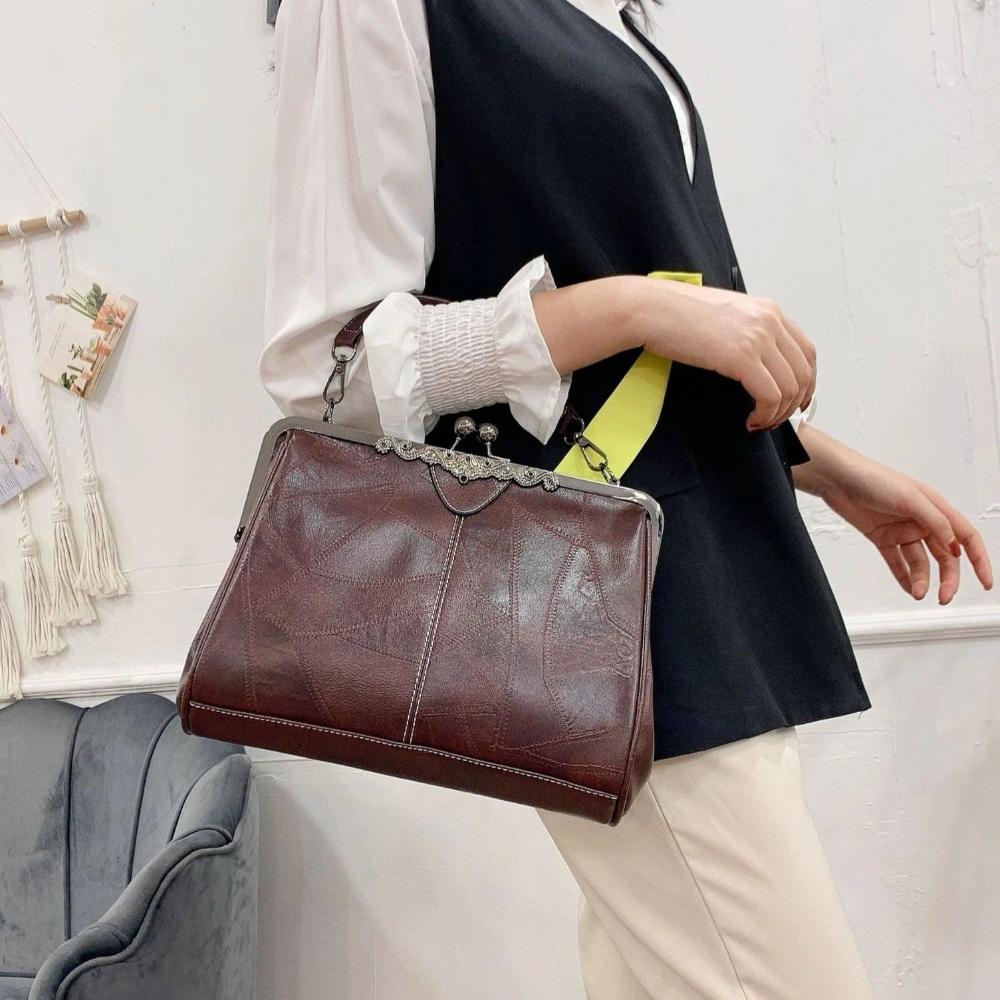 Classic Buckle Leather Shoulder Bag