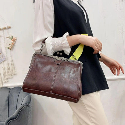 Classic Buckle Leather Shoulder Bag