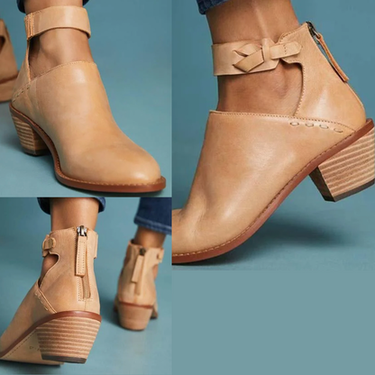 Elegant Women's Zip Heels – Vera - Pexav