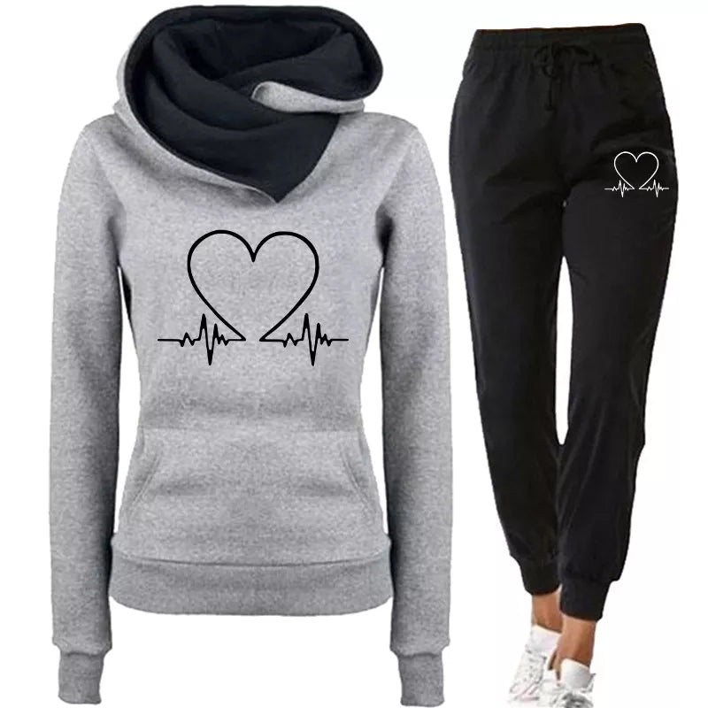 COMFORTABLE WOMEN'S TWO-PIECE TRACKSUIT - WARMFLEX™-Grey-S-Nora Luxe
