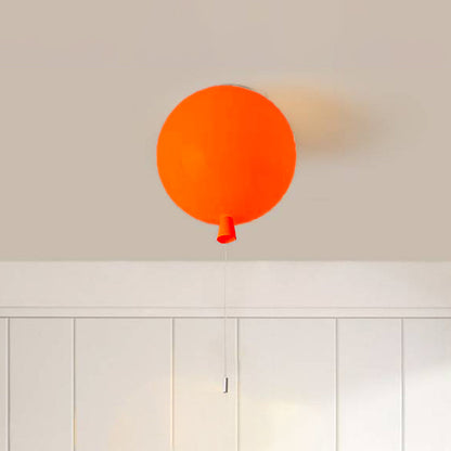 Compact Modern LED Balloon Ceiling Light - AuraLite-7.87 in-Orange-Nora Luxe