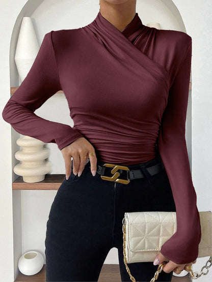 Relaxed Fit Ruffled Front Tee Shirt