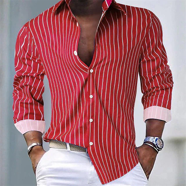 Classic Casual Striped Dress Shirt