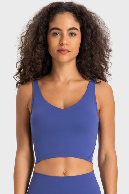 Low Cut Seamless Crop Top Sports Bra