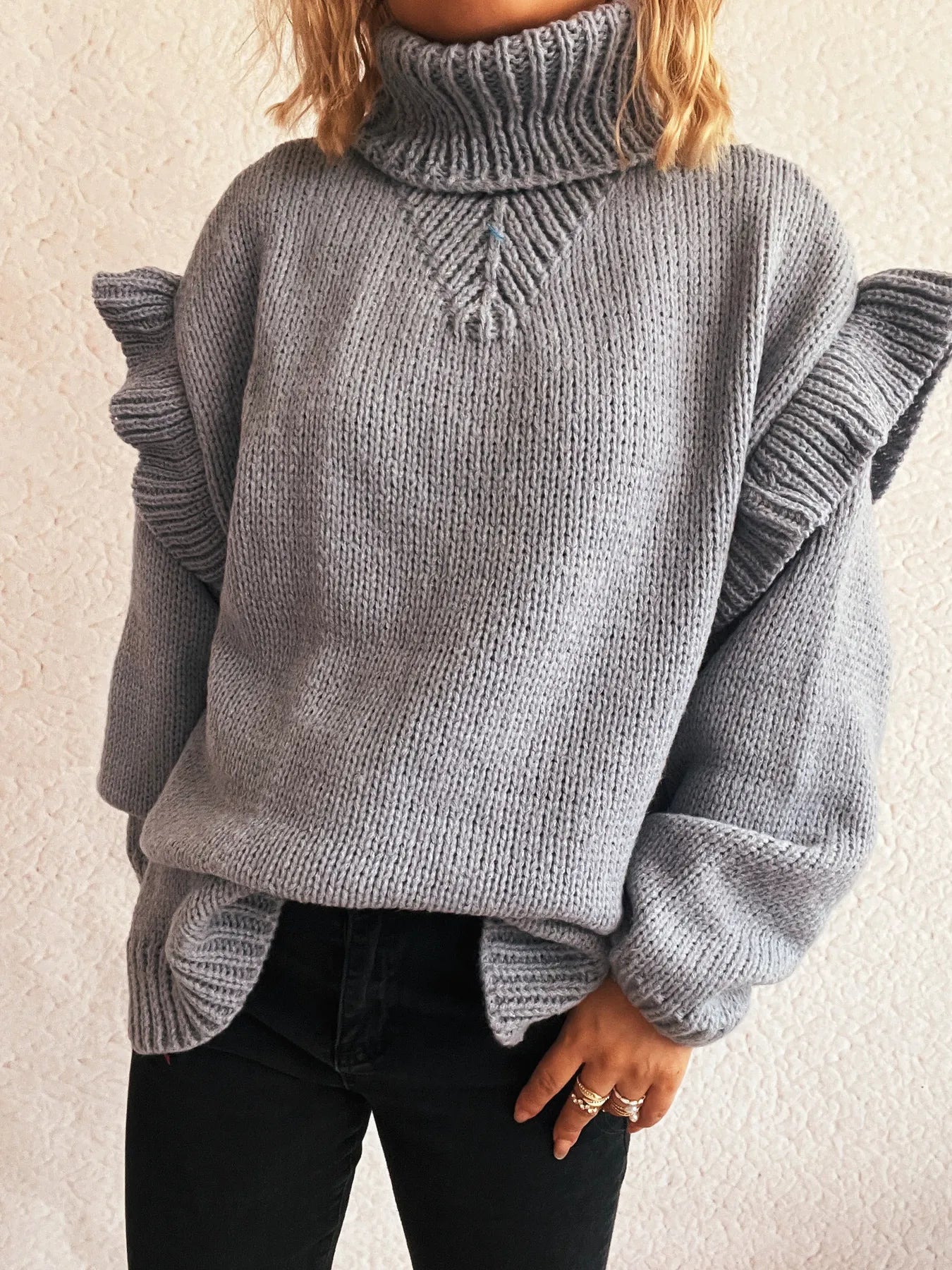 Feminine Crew Neck Winter Sweater - EasyApparels