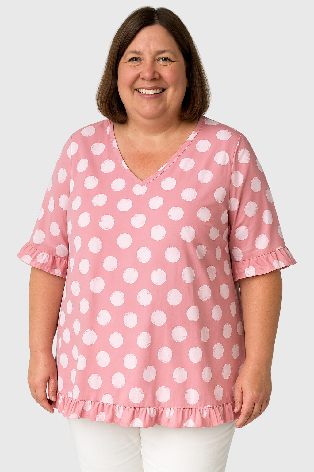 Women's Lightweight Pink Peasant Blouse